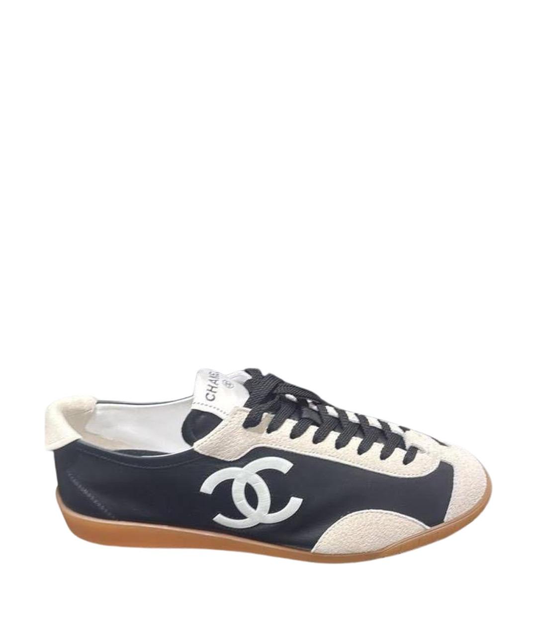 CHANEL Черные кожаные кеды, фото 1