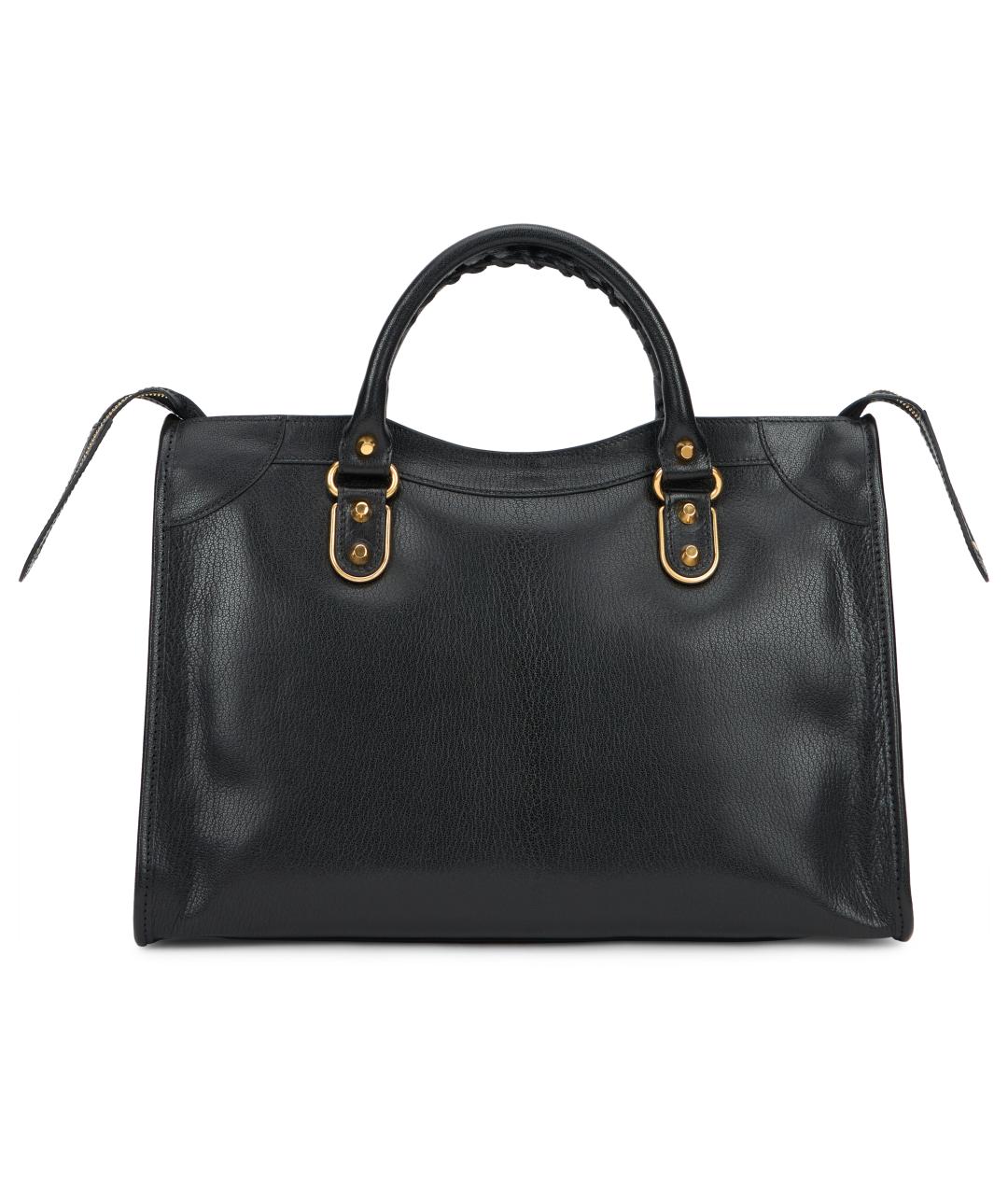 BALENCIAGA Черная кожаная сумка с короткими ручками, фото 3
