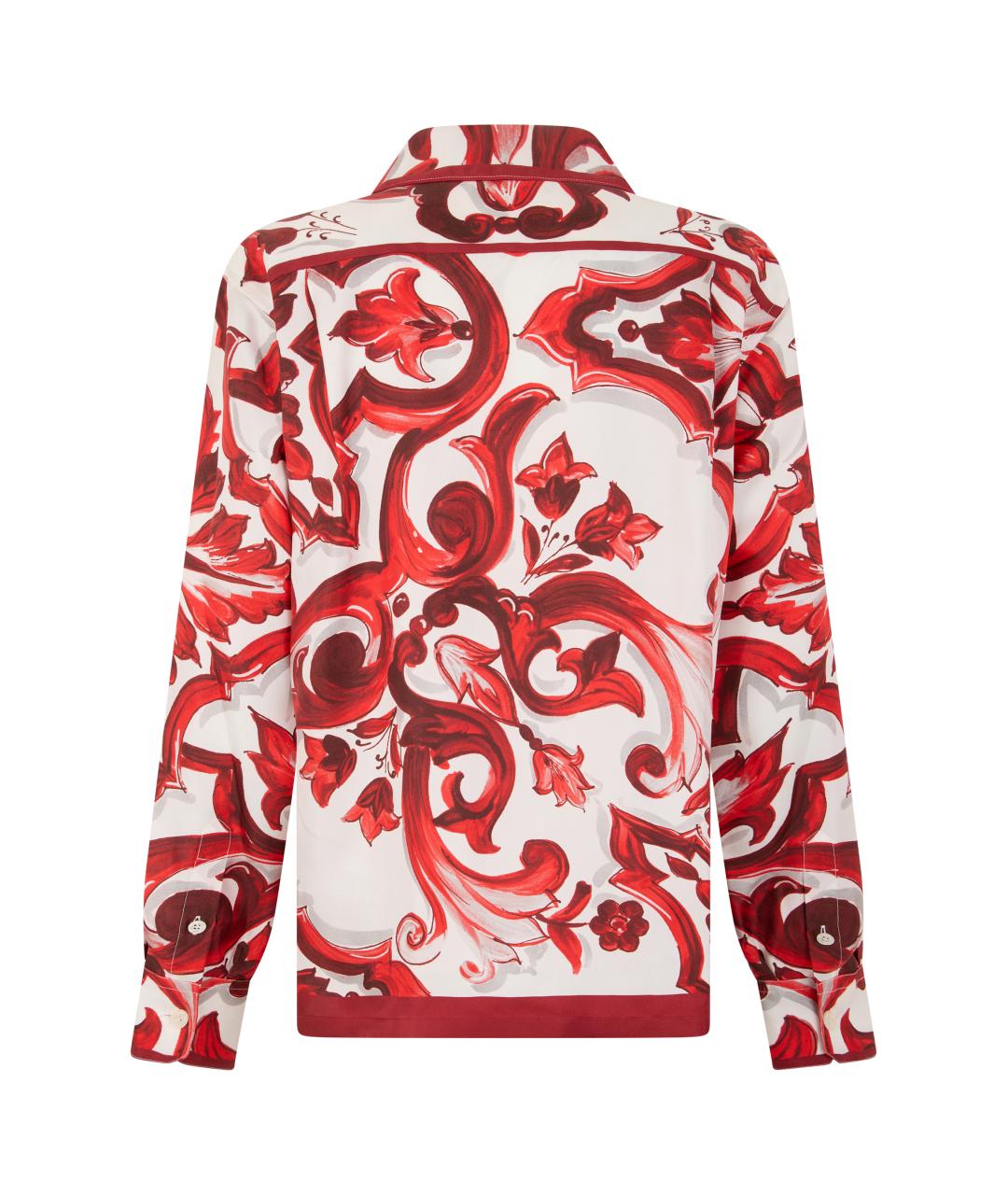 DOLCE&GABBANA Красная шелковая кэжуал рубашка, фото 2