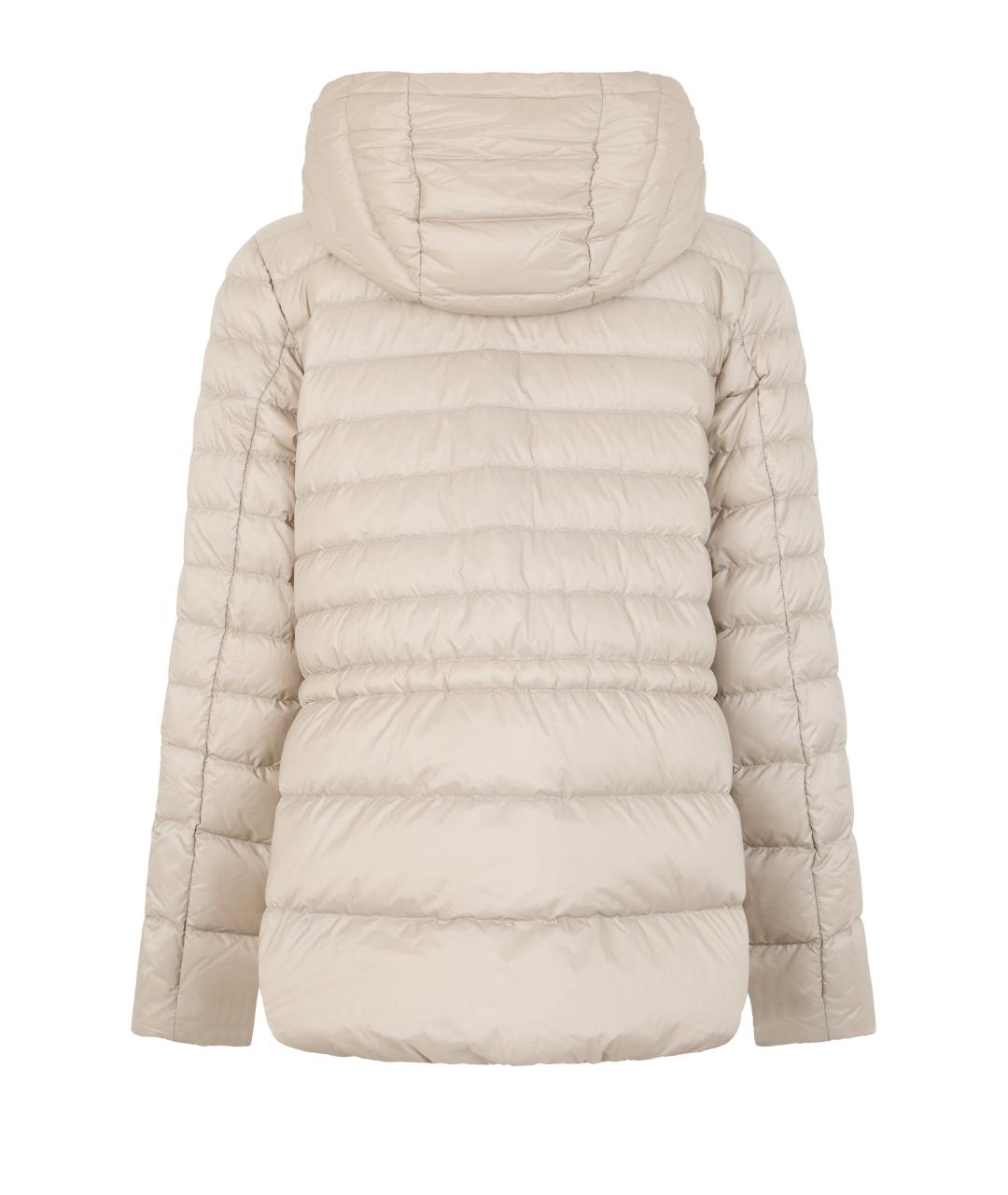 MONCLER Бежевый полиамидовый пуховик, фото 2