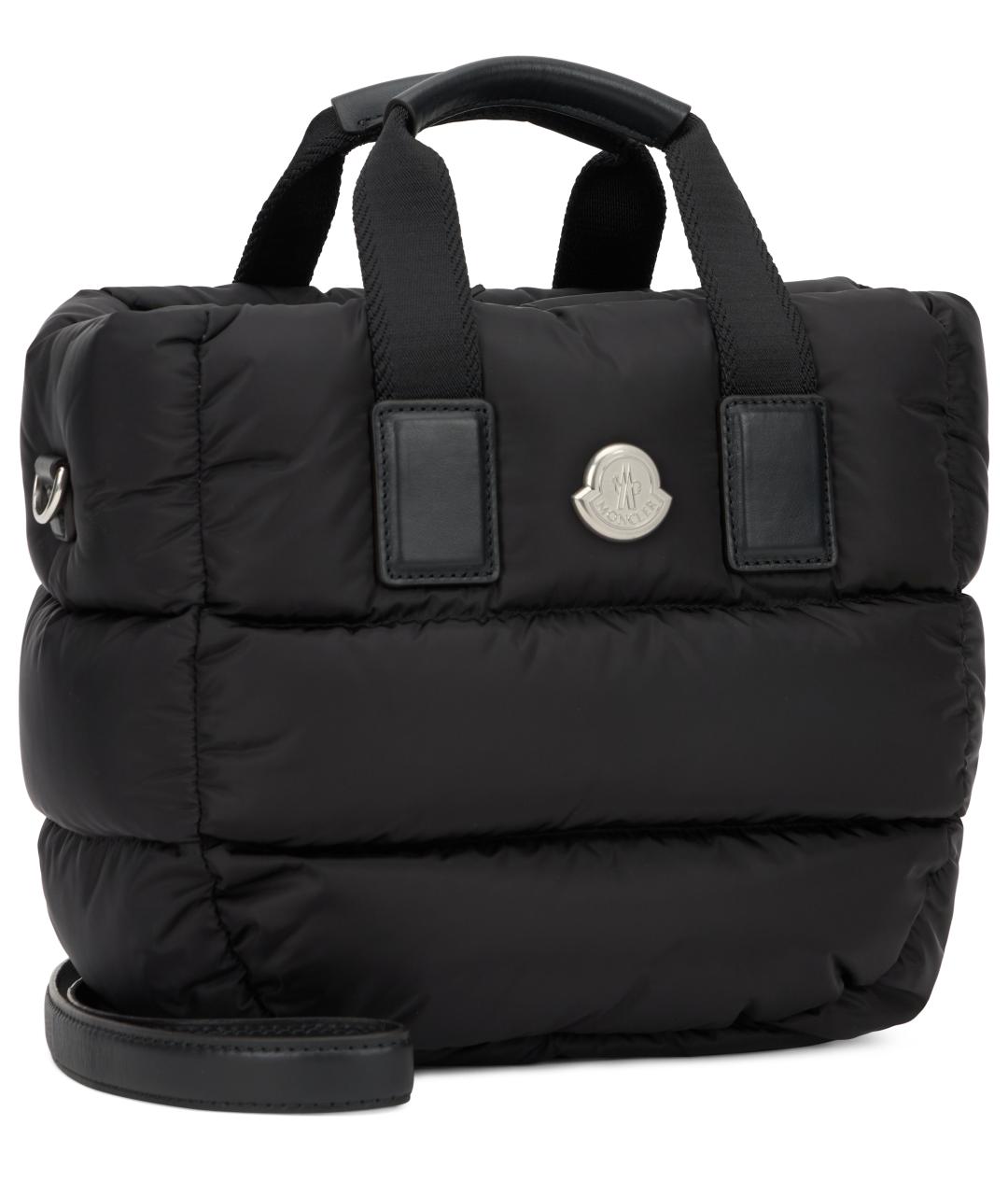 MONCLER Черная тканевая сумка с короткими ручками, фото 3