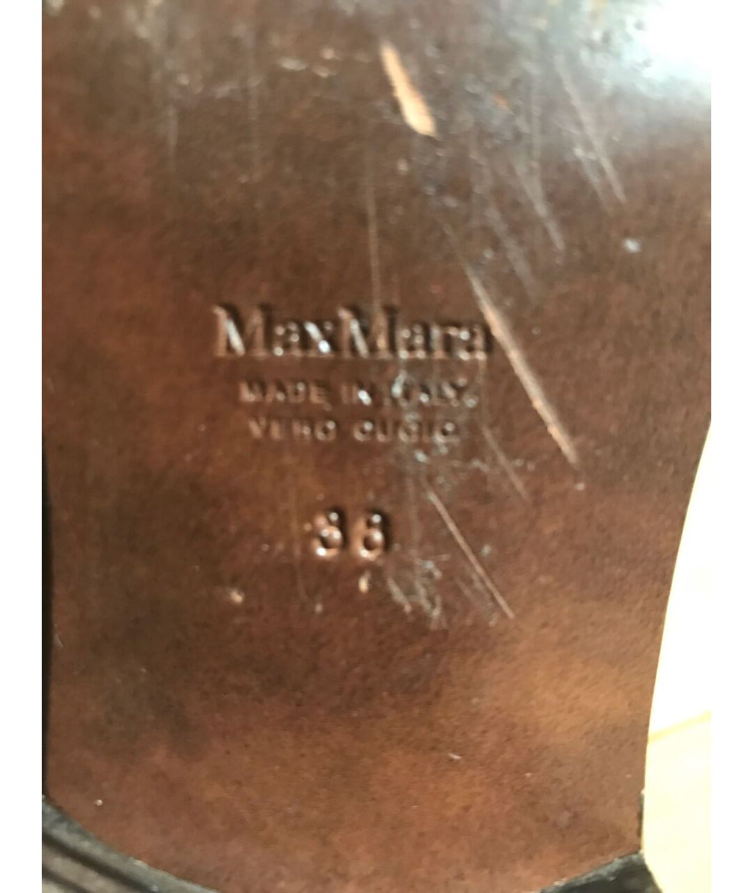 MAX MARA Бежевые кожаные сапоги, фото 6