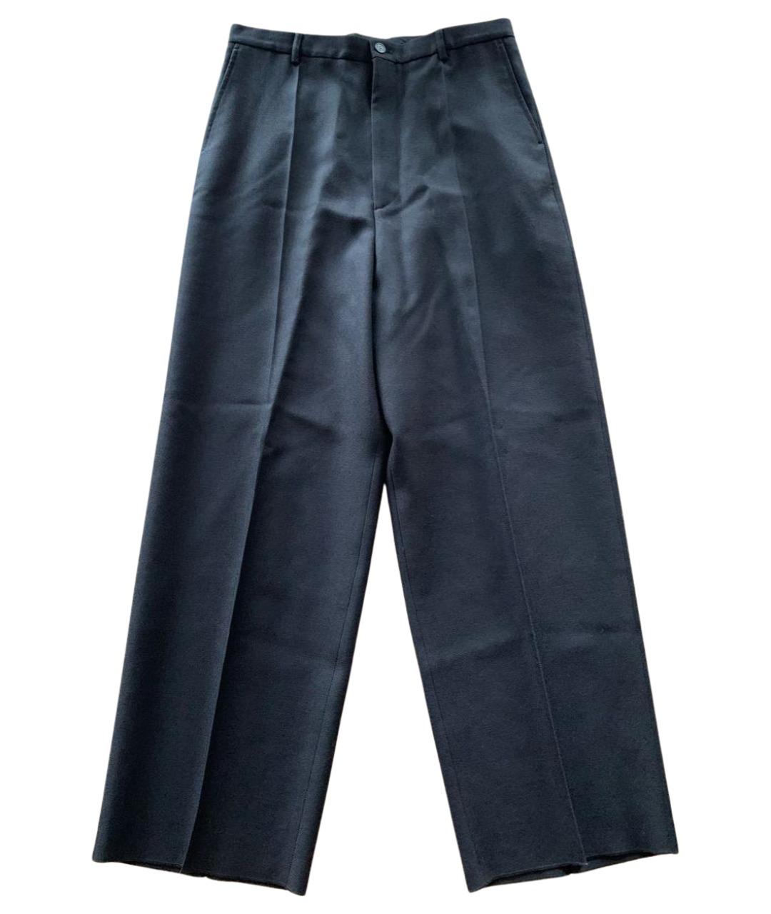 BALENCIAGA Черные шерстяные брюки широкие, фото 1