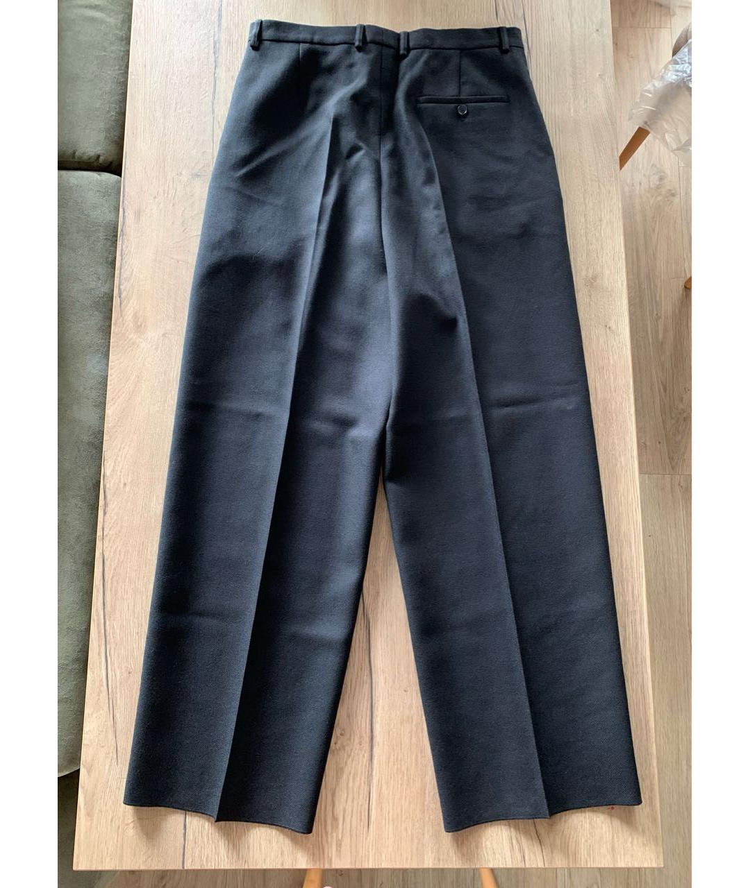 BALENCIAGA Черные шерстяные брюки широкие, фото 2