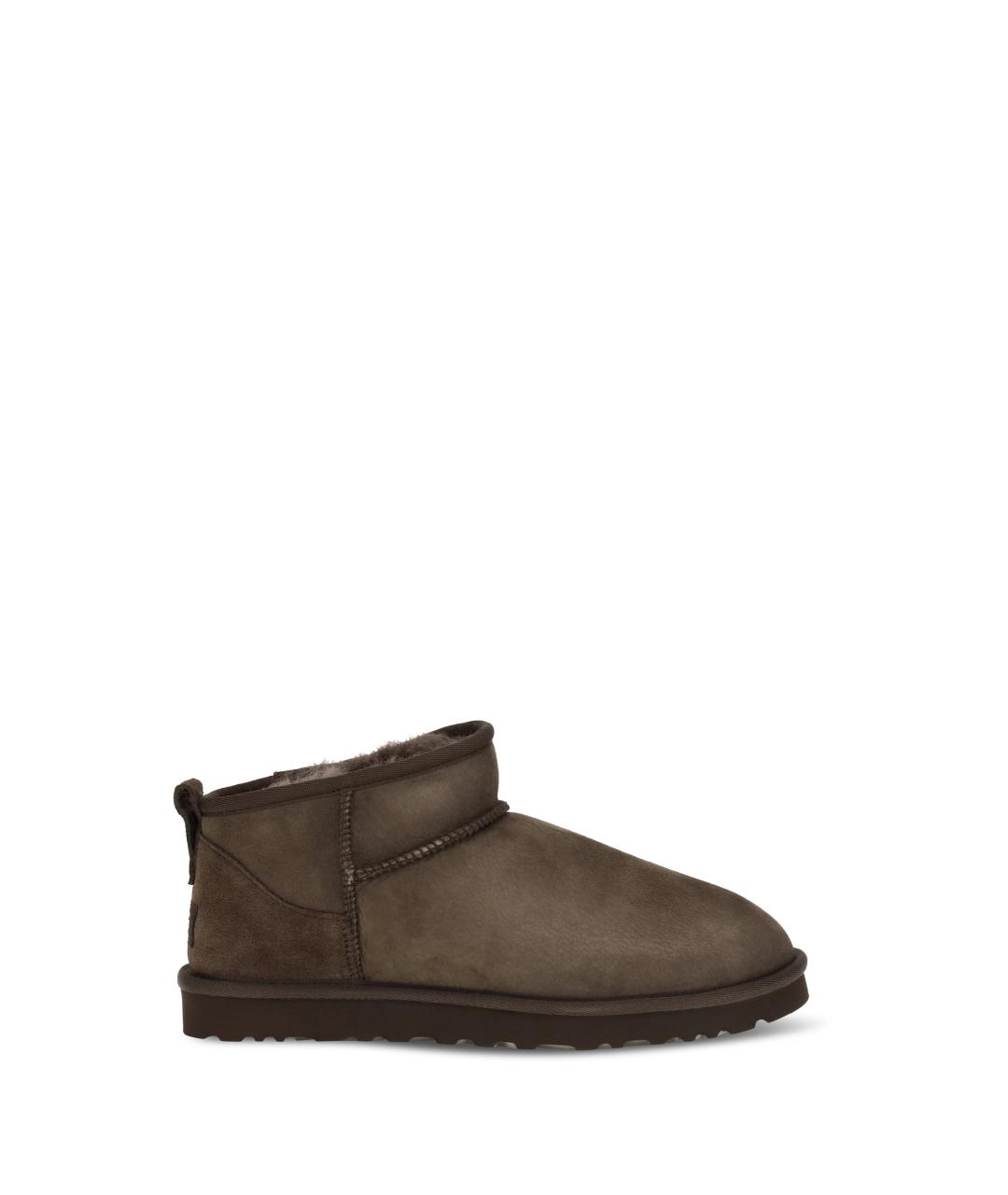 UGG Коричневые кожаные низкие ботинки, фото 1