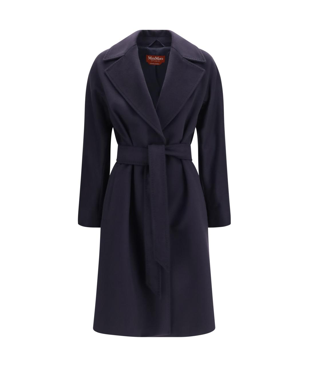 MAX MARA STUDIO Синее шерстяное пальто, фото 1