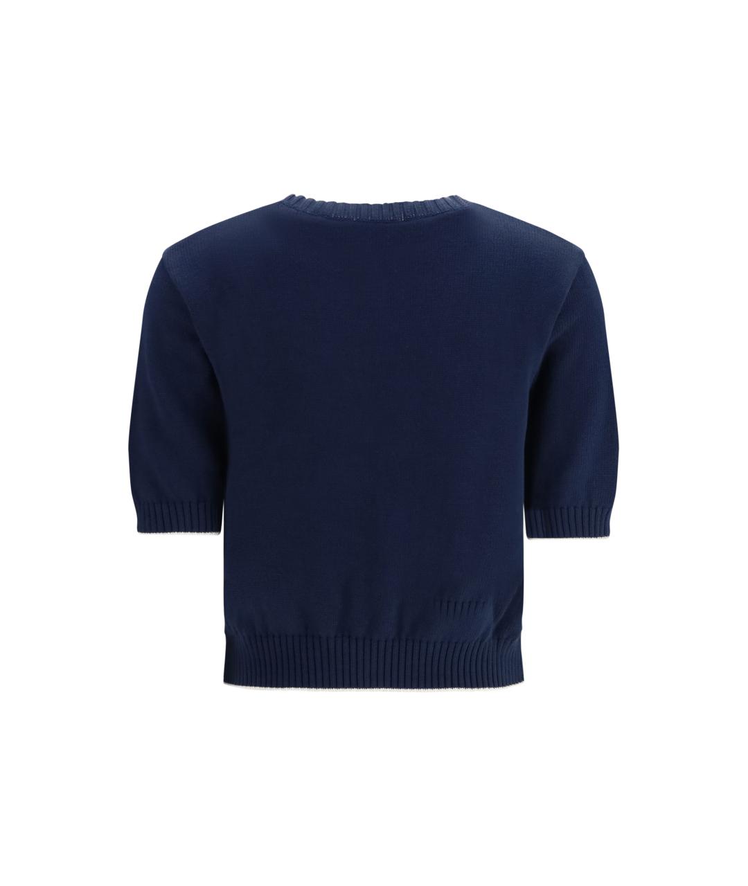 WEEKEND MAX MARA Синяя хлопковая футболка, фото 2