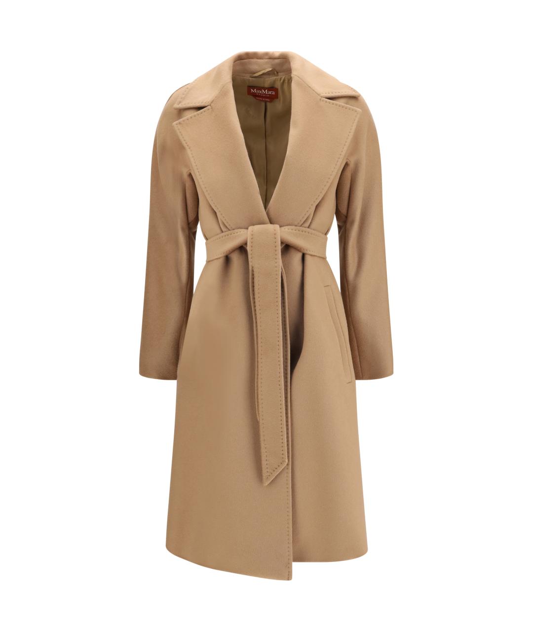MAX MARA STUDIO Бежевое шерстяное пальто, фото 1
