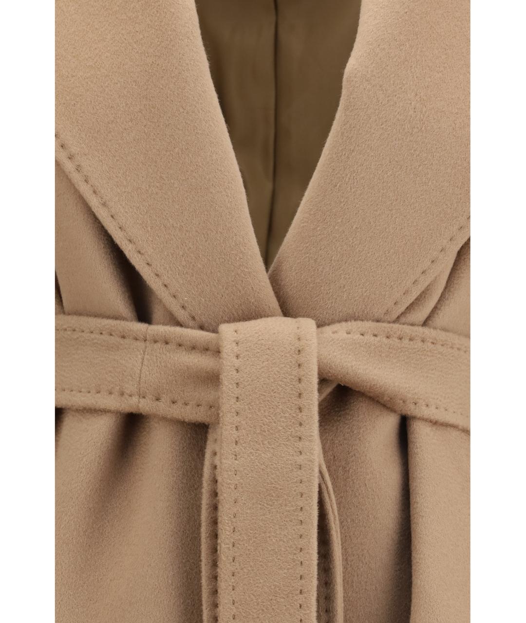 MAX MARA STUDIO Бежевое шерстяное пальто, фото 3