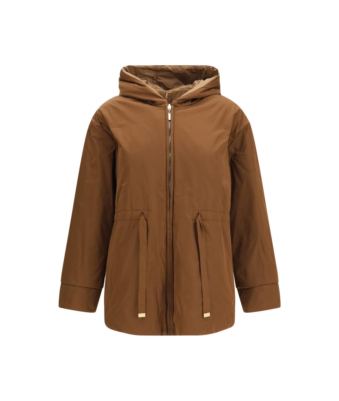 MAX MARA Коричневая полиэстеровая куртка, фото 1