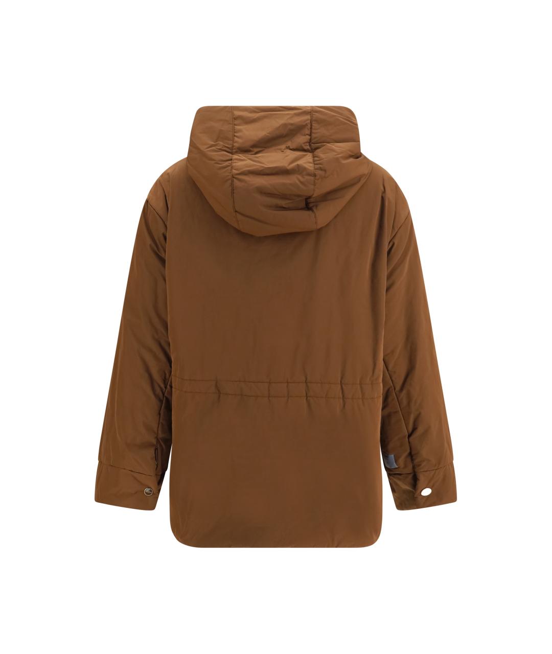 MAX MARA Коричневая полиэстеровая куртка, фото 2