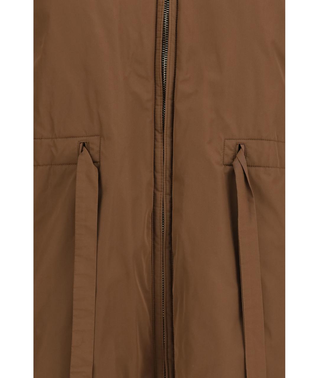 MAX MARA Коричневая полиэстеровая куртка, фото 3