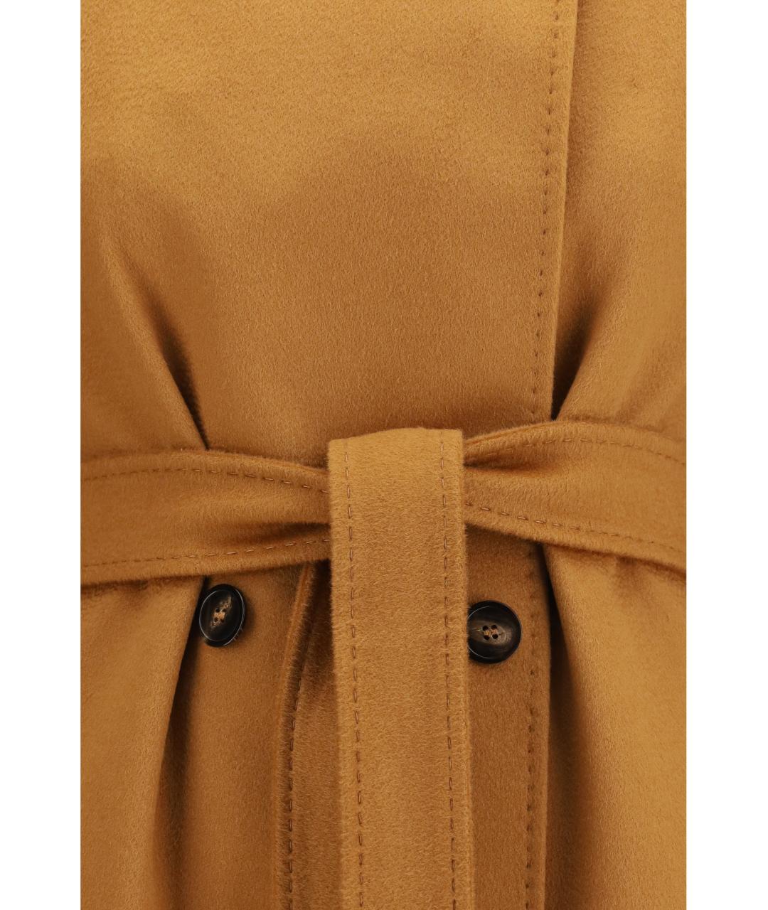 MAX MARA STUDIO Коричневое шерстяное пальто, фото 3