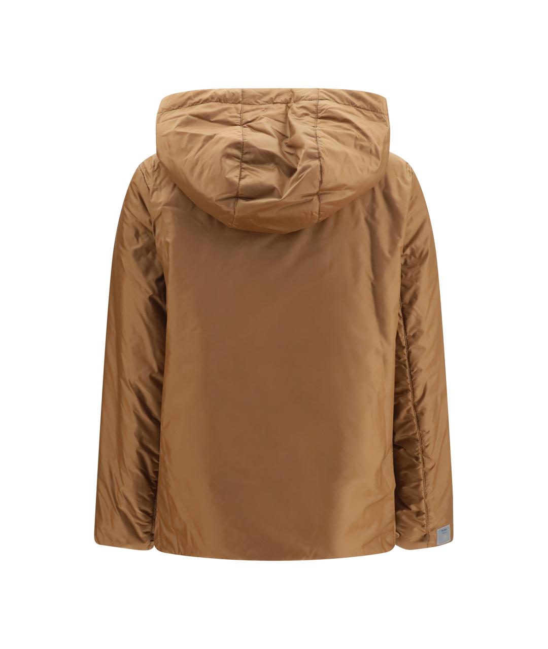 MAX MARA Коричневая полиэстеровая куртка, фото 2