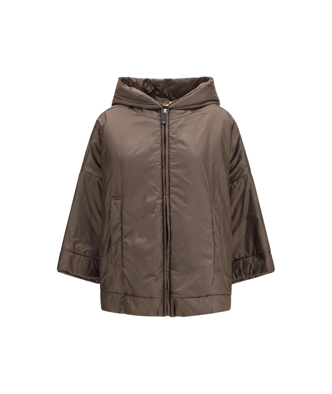 MAX MARA Коричневая синтетическая куртка, фото 1