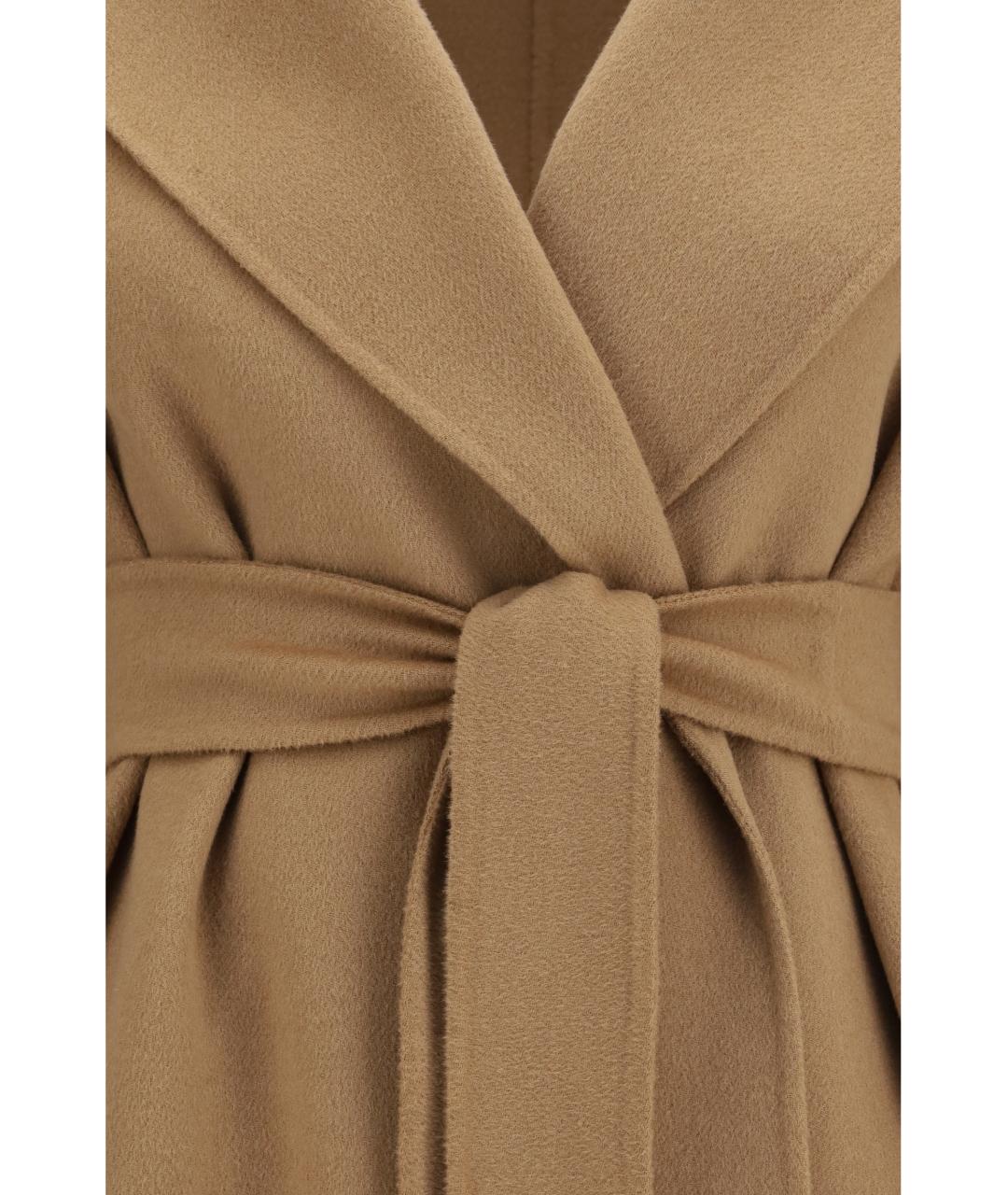 MAX MARA STUDIO Бежевое шерстяное пальто, фото 3