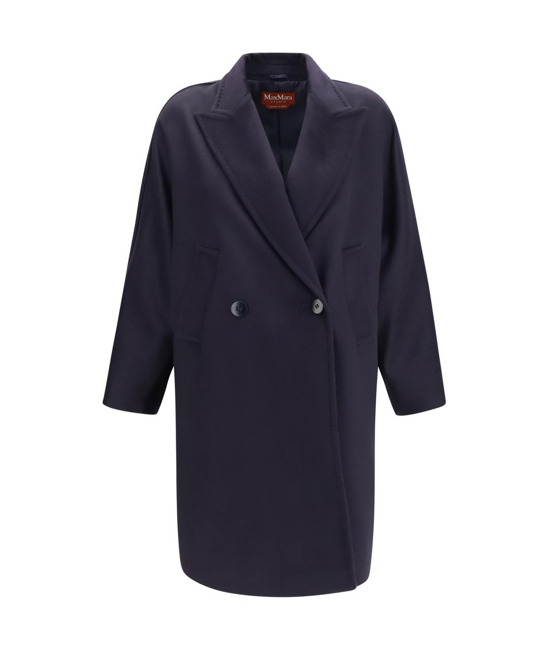 MAX MARA STUDIO Синее шерстяное пальто, фото 1