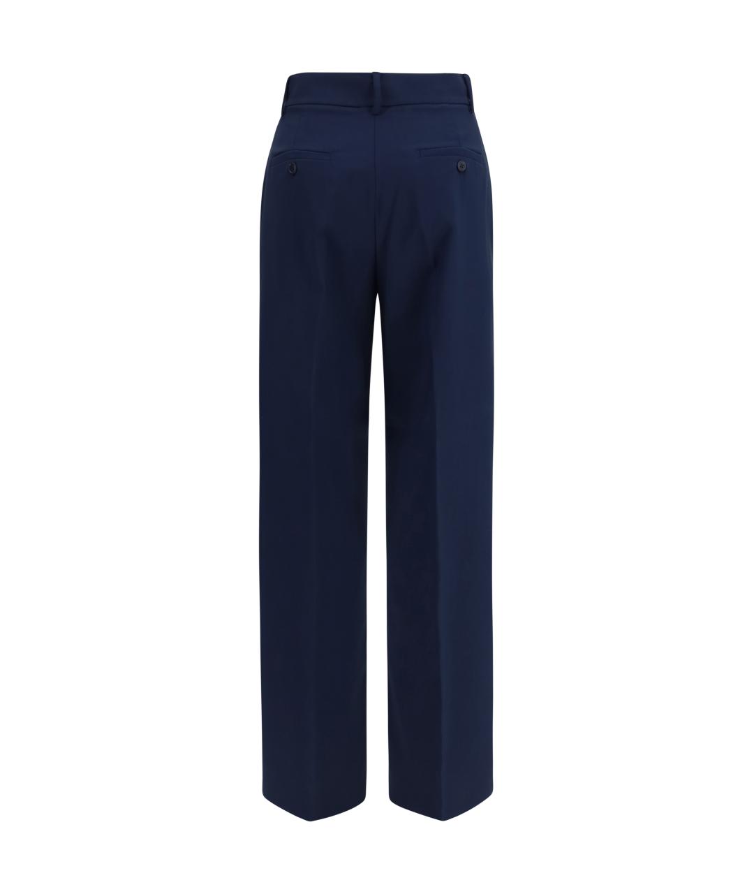 WEEKEND MAX MARA Синие шерстяные брюки широкие, фото 2