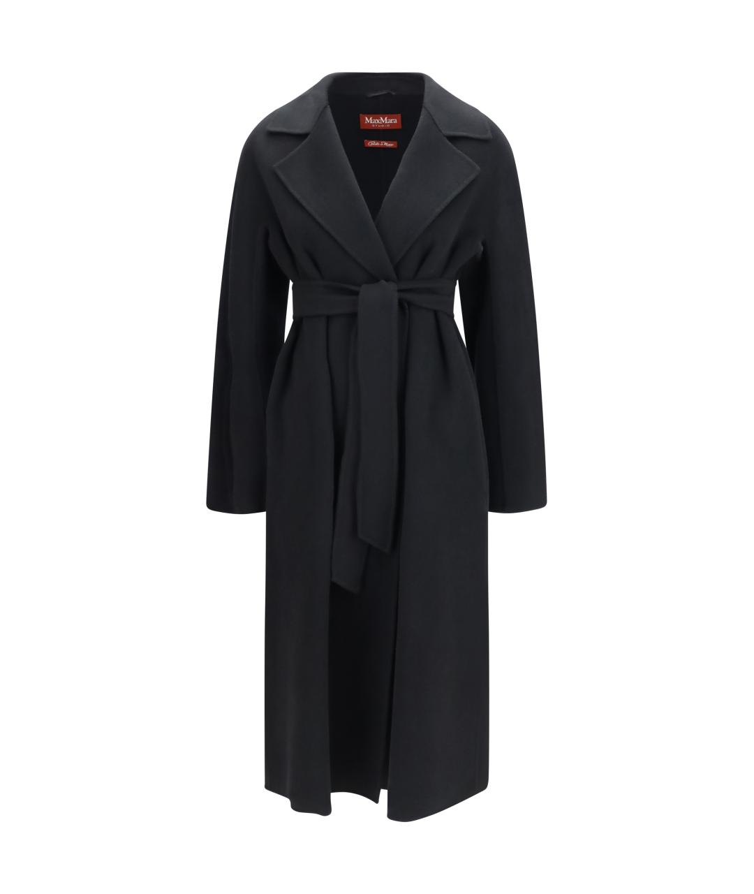 MAX MARA STUDIO Черное шерстяное пальто, фото 1