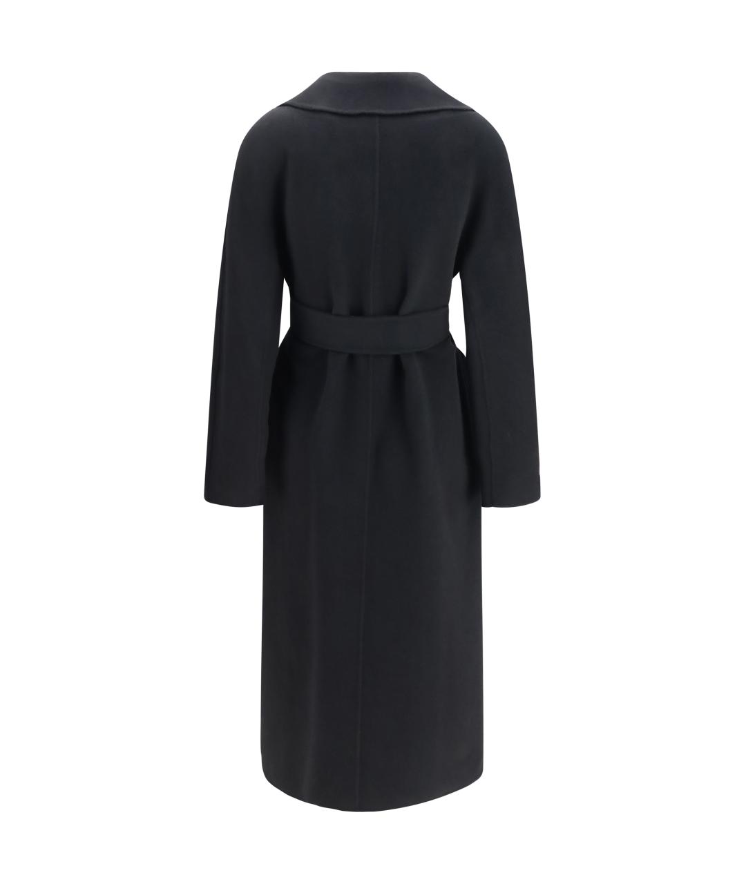 MAX MARA STUDIO Черное шерстяное пальто, фото 2