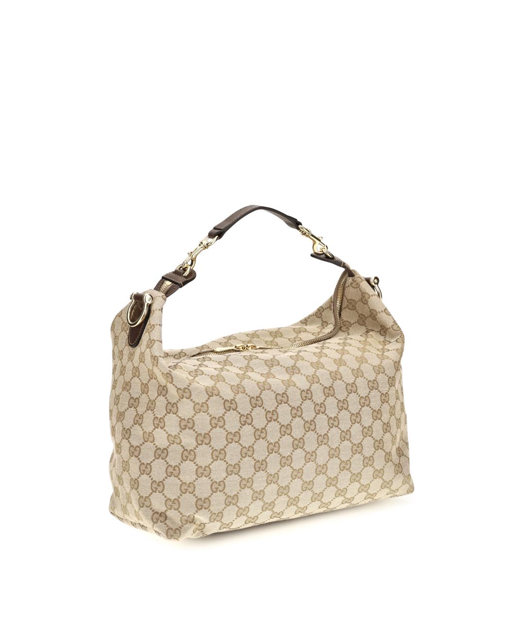 GUCCI Бежевая жаккардовая сумка на плечо, фото 2