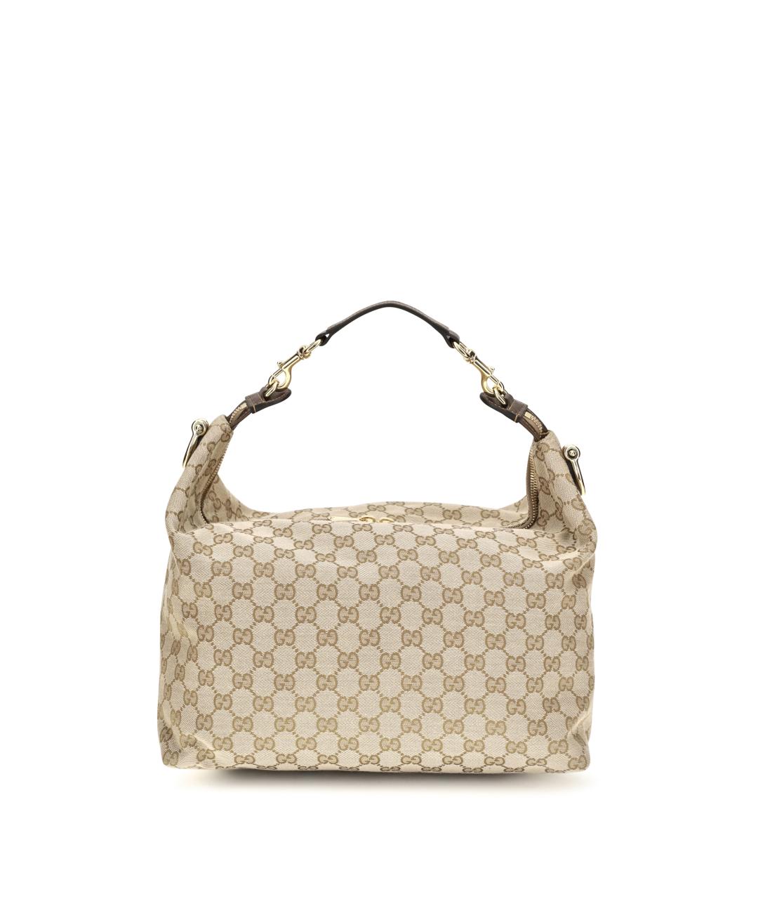 GUCCI Бежевая жаккардовая сумка на плечо, фото 1