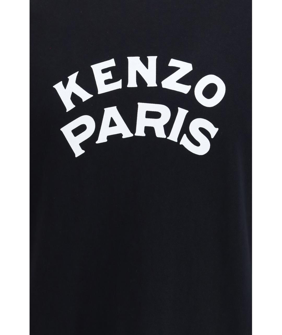 KENZO Черная хлопковая футболка, фото 3