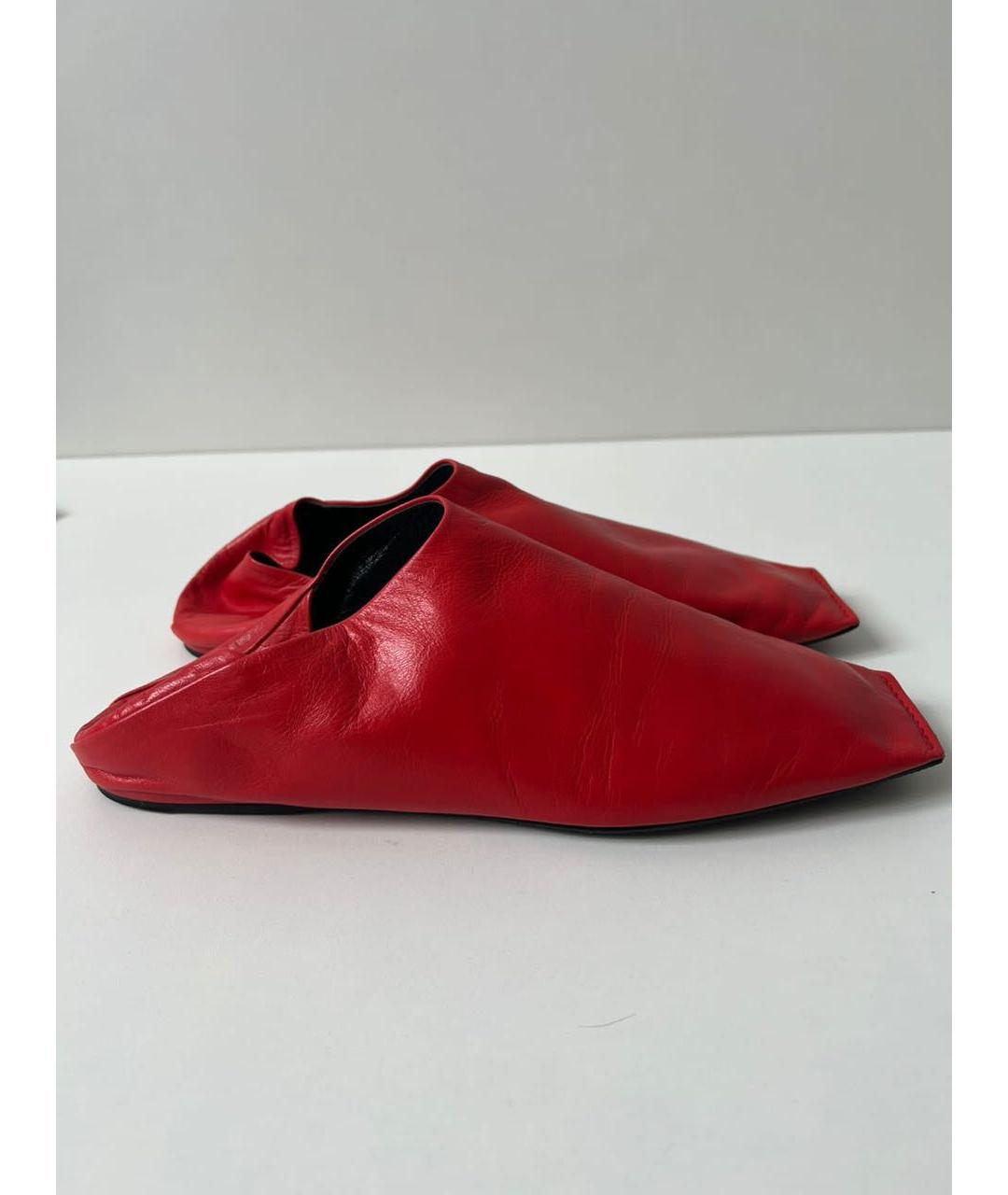 BALENCIAGA Красные кожаные мюли, фото 9