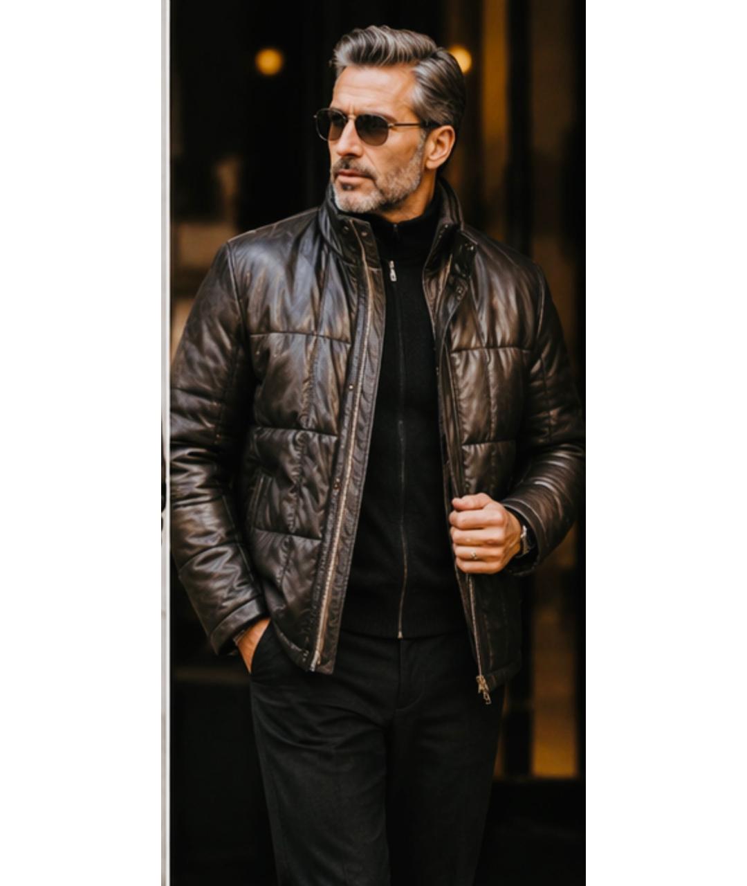 HUGO BOSS Черная кожаная куртка, фото 6