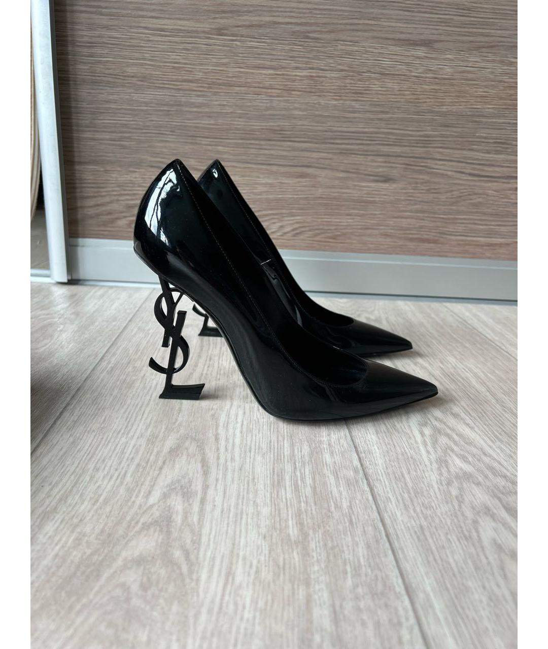 SAINT LAURENT Черные туфли из лакированной кожи, фото 8