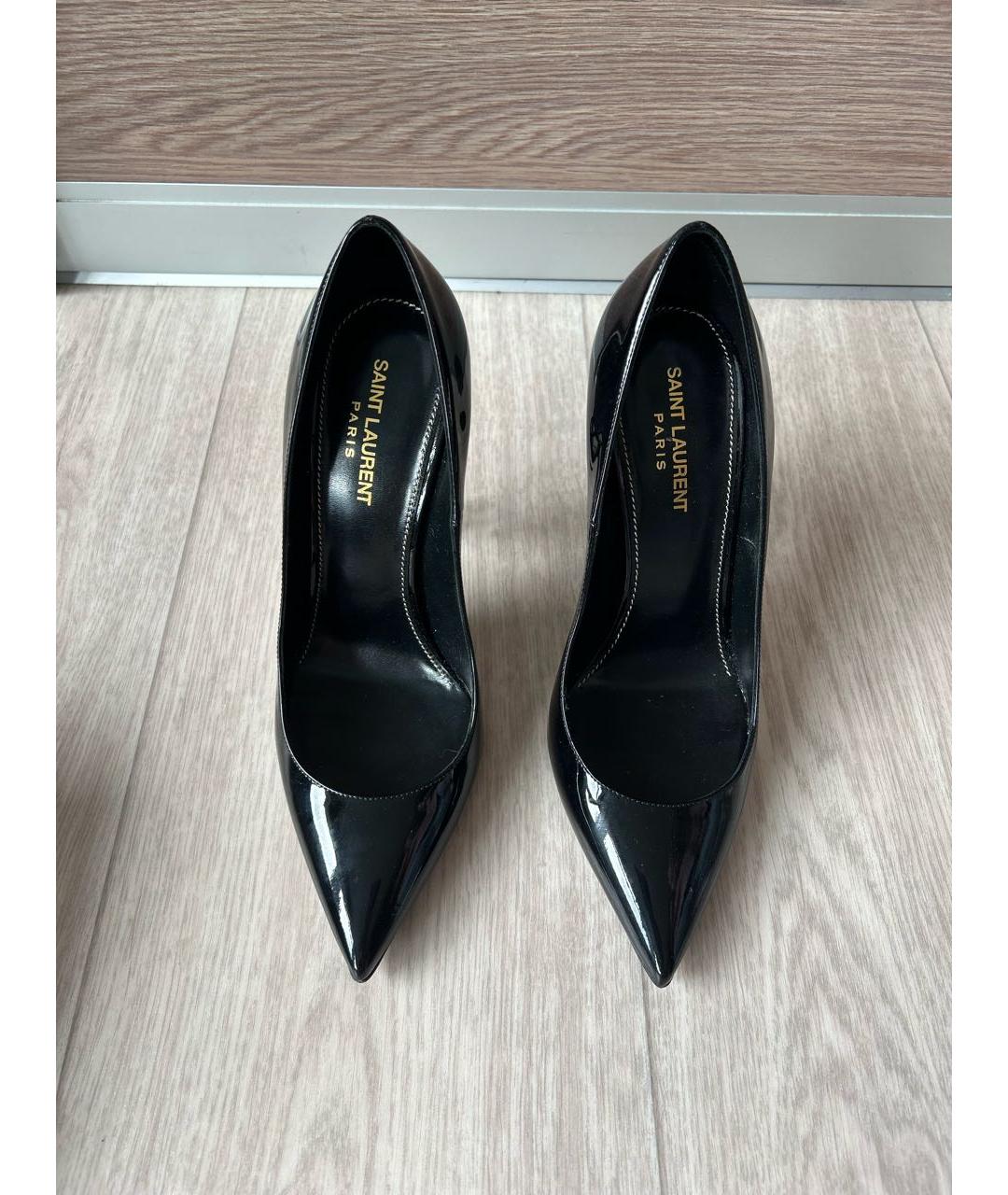 SAINT LAURENT Черные туфли из лакированной кожи, фото 2
