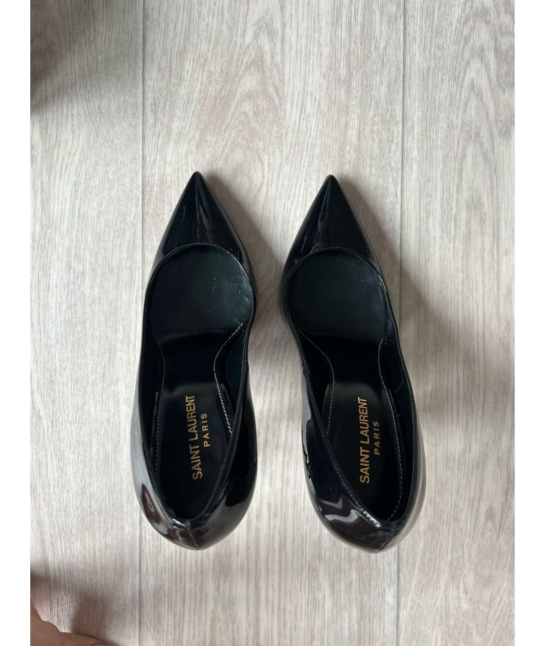 SAINT LAURENT Черные туфли из лакированной кожи, фото 3