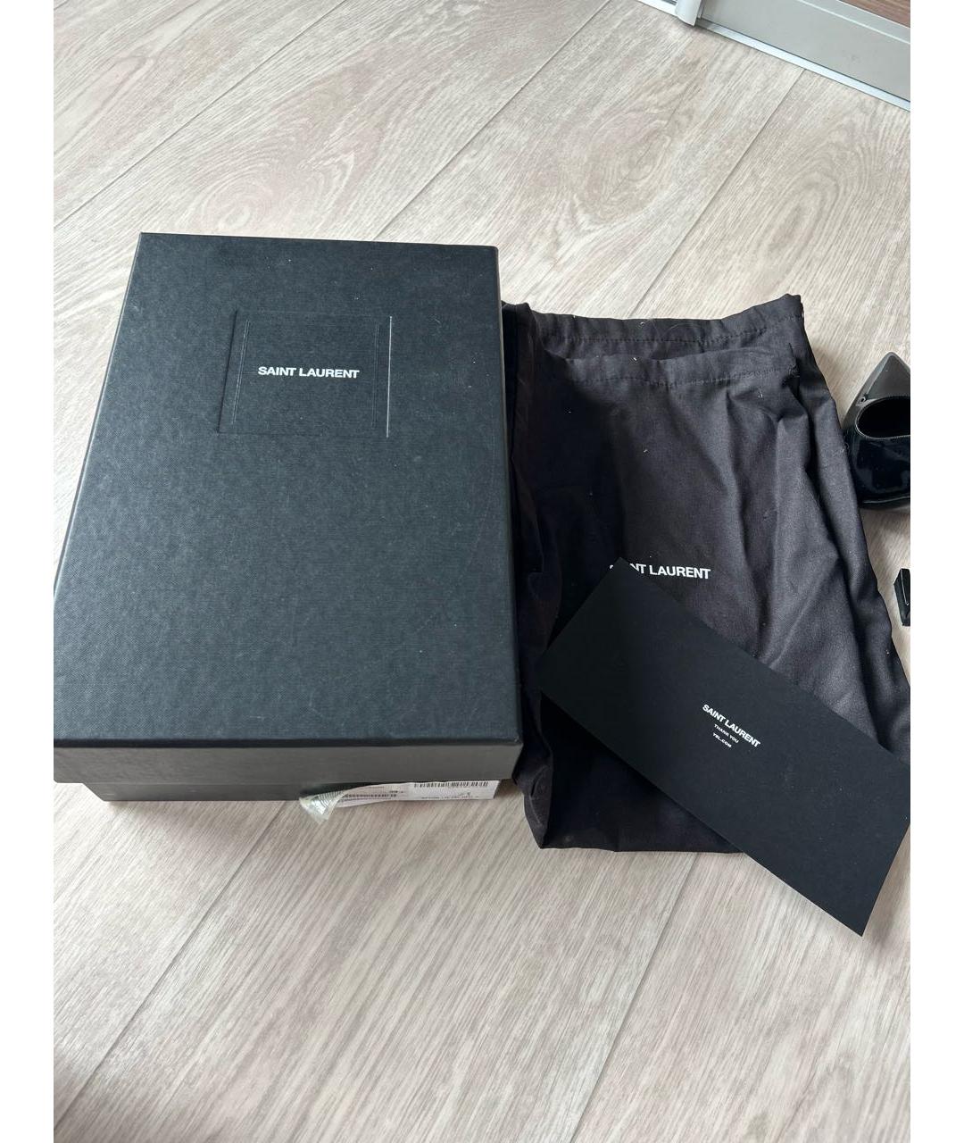 SAINT LAURENT Черные туфли из лакированной кожи, фото 5