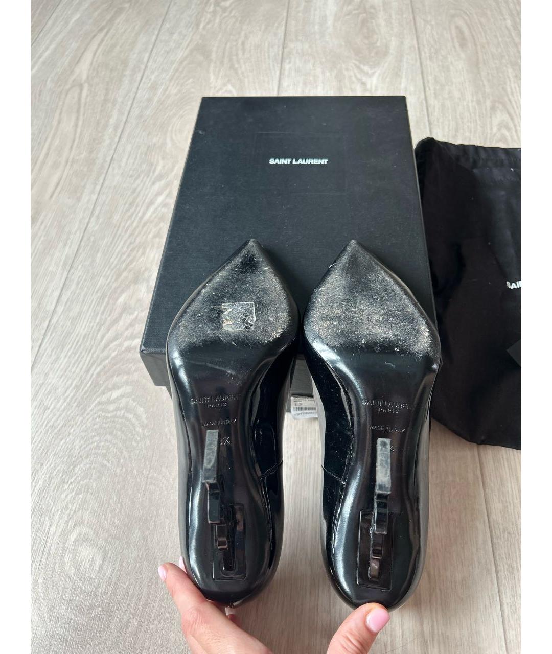 SAINT LAURENT Черные туфли из лакированной кожи, фото 7