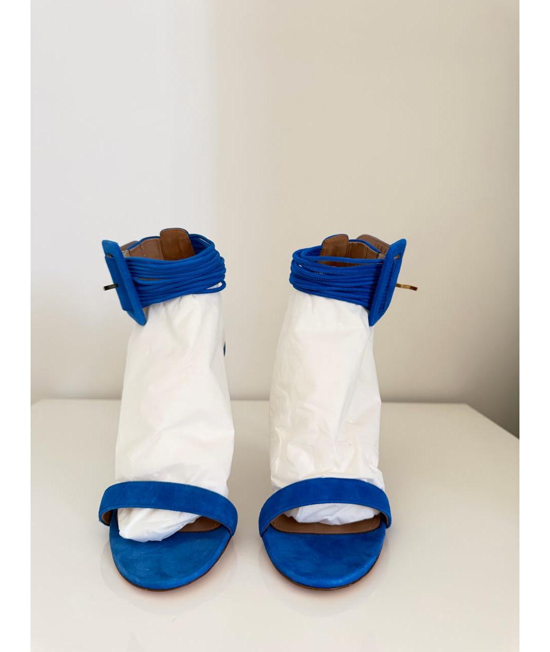 AQUAZZURA Синие замшевые босоножки, фото 2