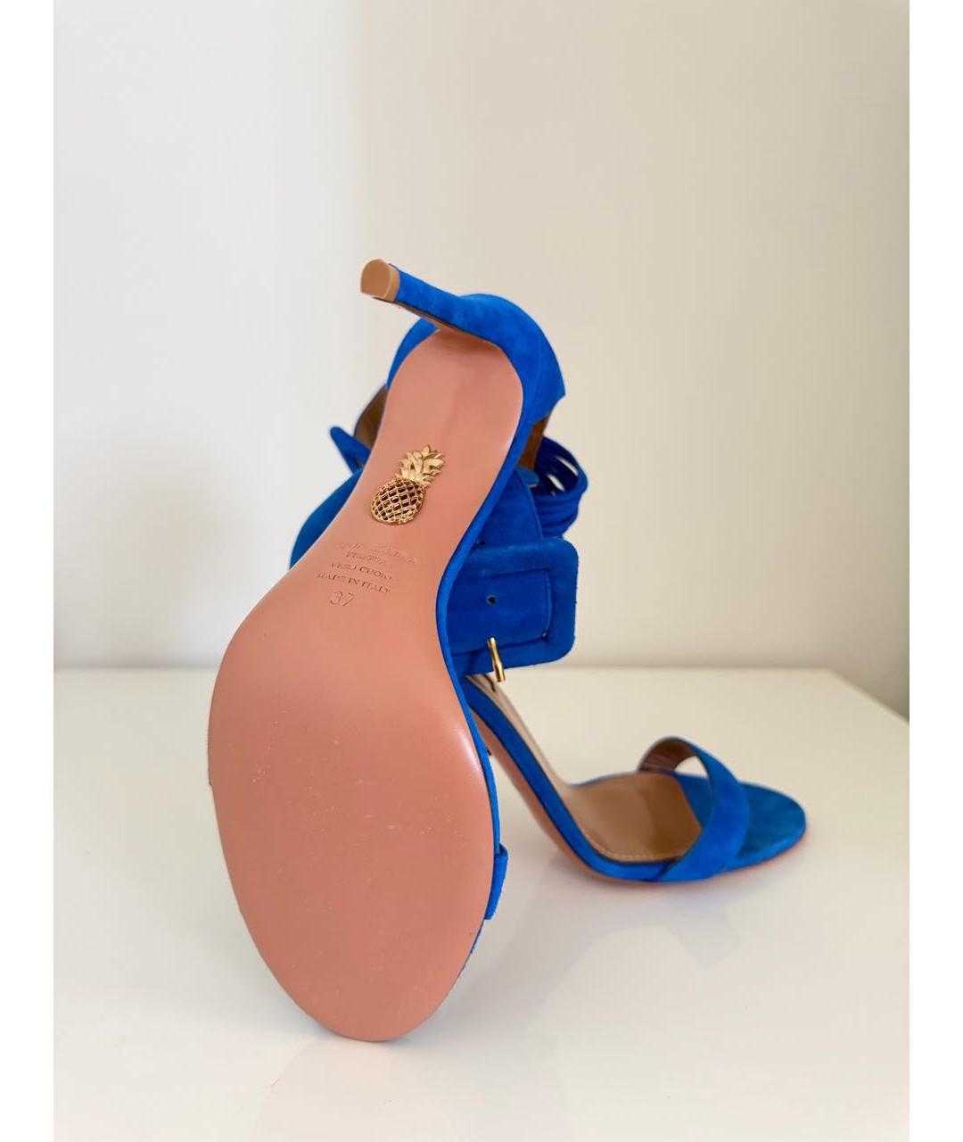 AQUAZZURA Синие замшевые босоножки, фото 5