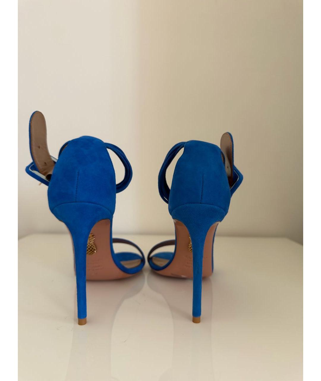 AQUAZZURA Синие замшевые босоножки, фото 4