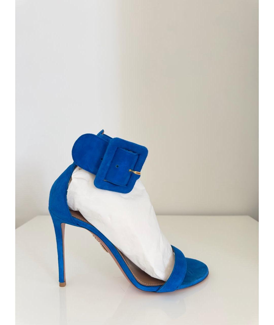AQUAZZURA Синие замшевые босоножки, фото 6