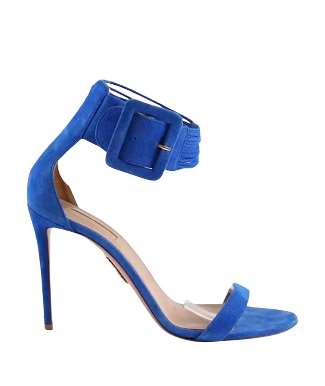 AQUAZZURA Синие замшевые босоножки, фото 1
