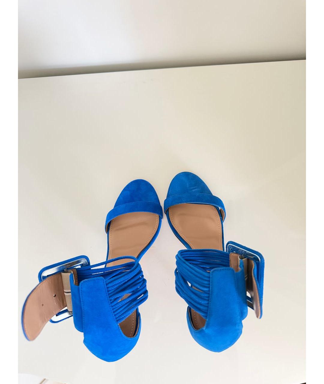 AQUAZZURA Синие замшевые босоножки, фото 3
