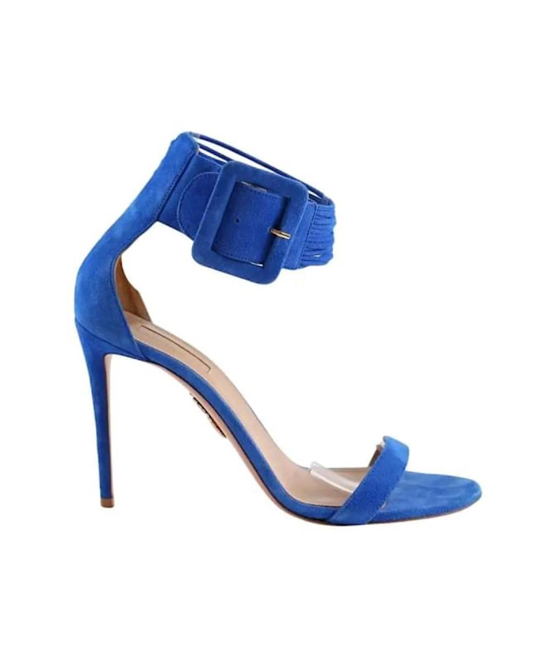 AQUAZZURA Синие замшевые босоножки, фото 7