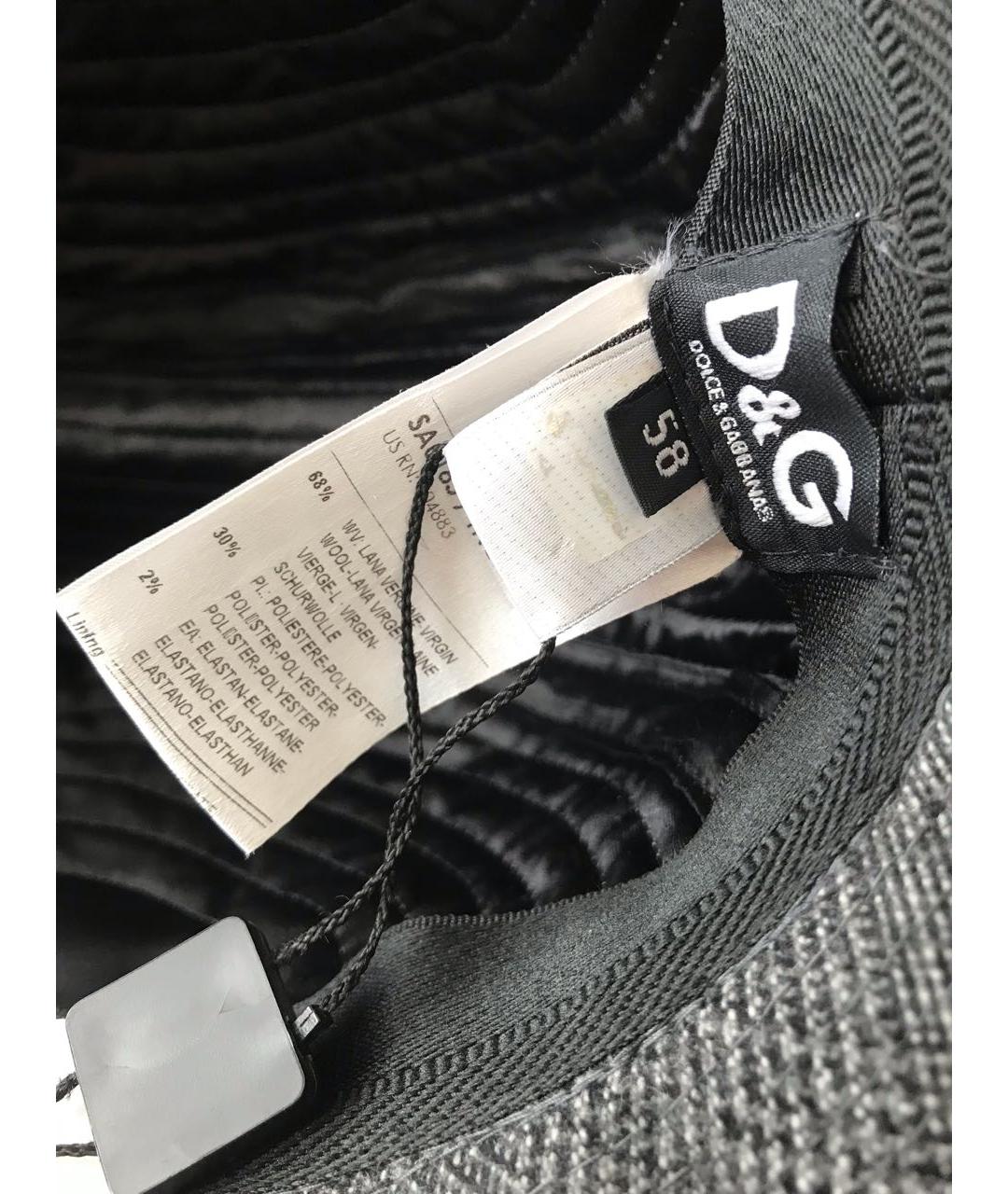 DOLCE&GABBANA Серая шерстяная шляпа, фото 4