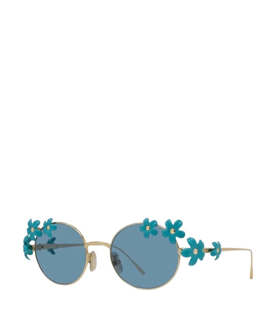 LOEWE Золотые металлические солнцезащитные очки, фото 1