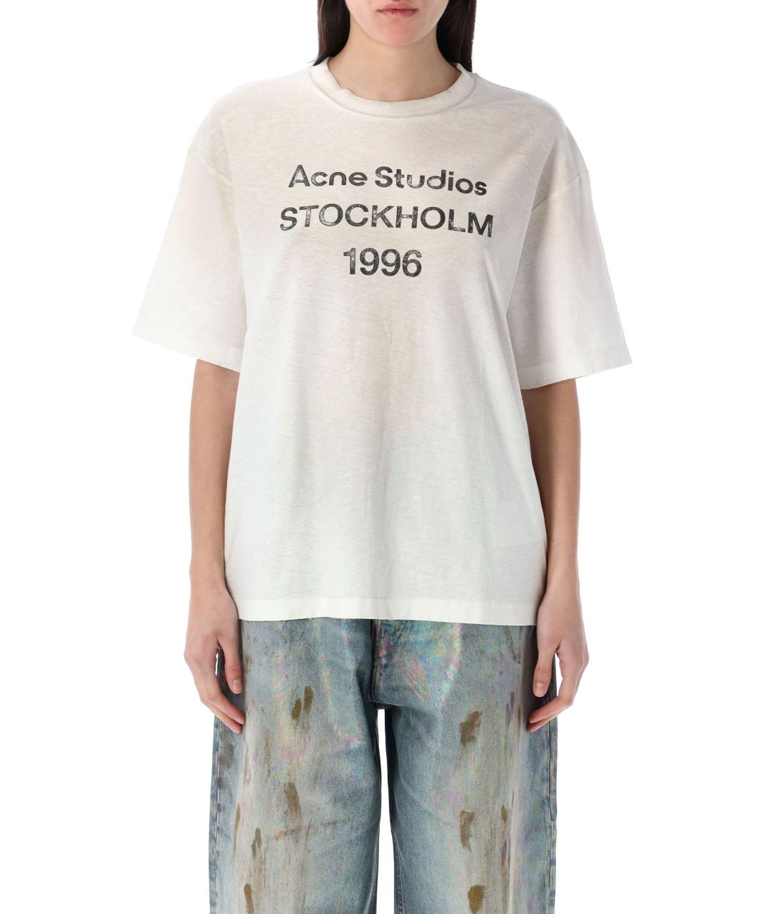 ACNE STUDIOS Белая хлопковая футболка, фото 1