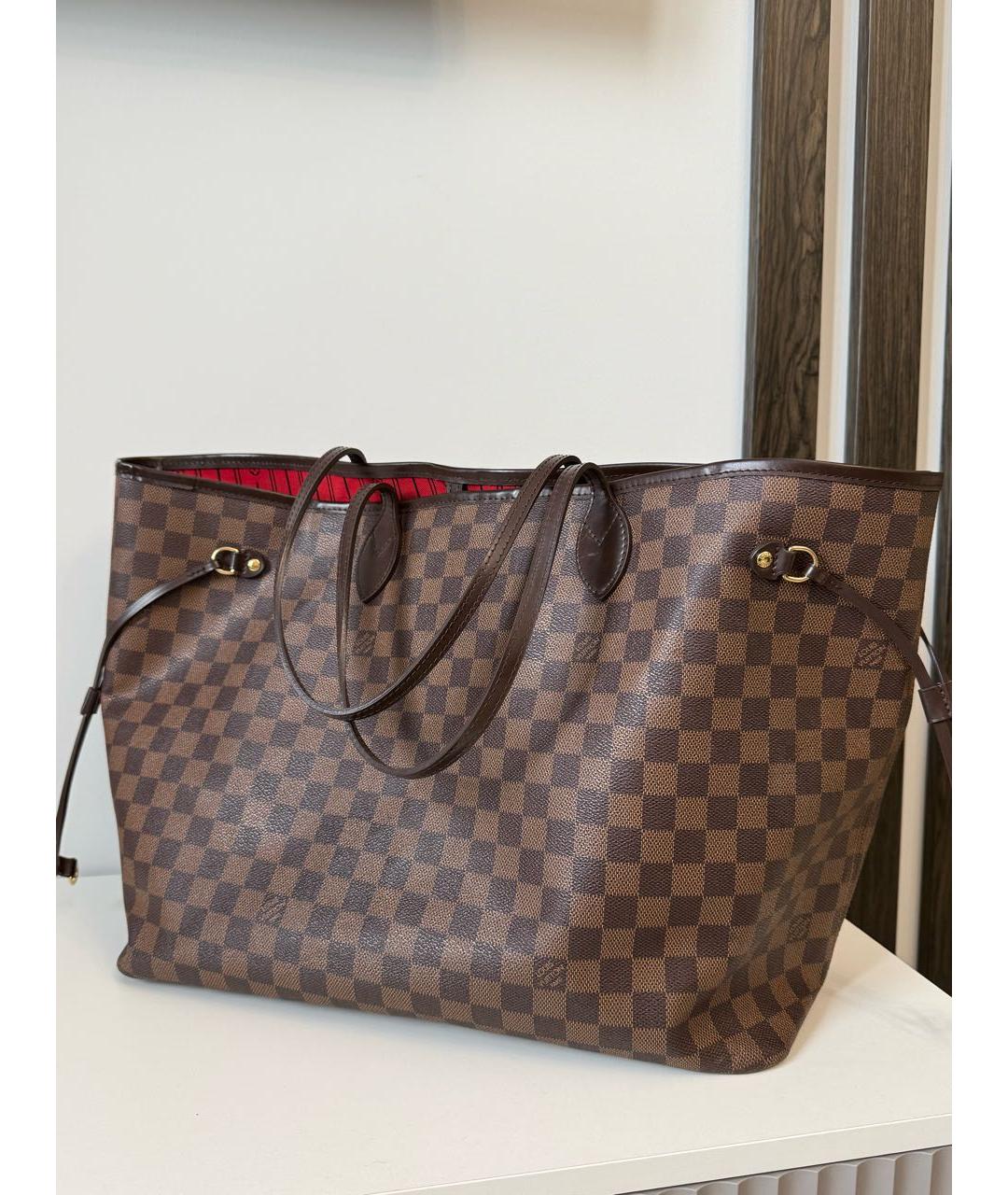 LOUIS VUITTON Коричневая канва сумка тоут, фото 2