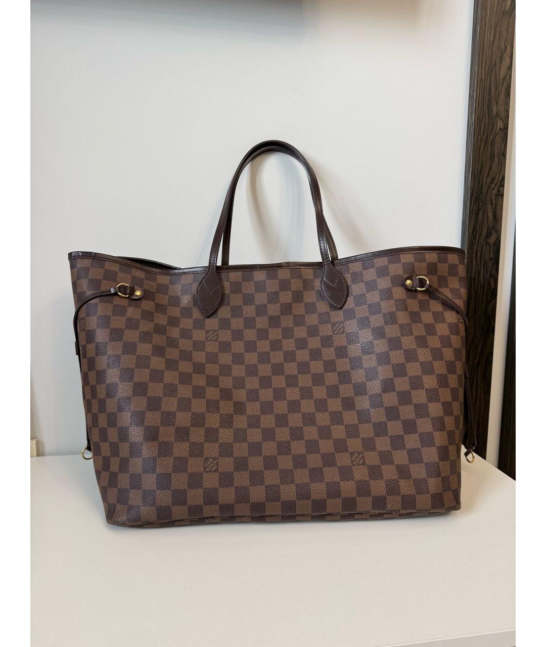 LOUIS VUITTON Коричневая канва сумка тоут, фото 9