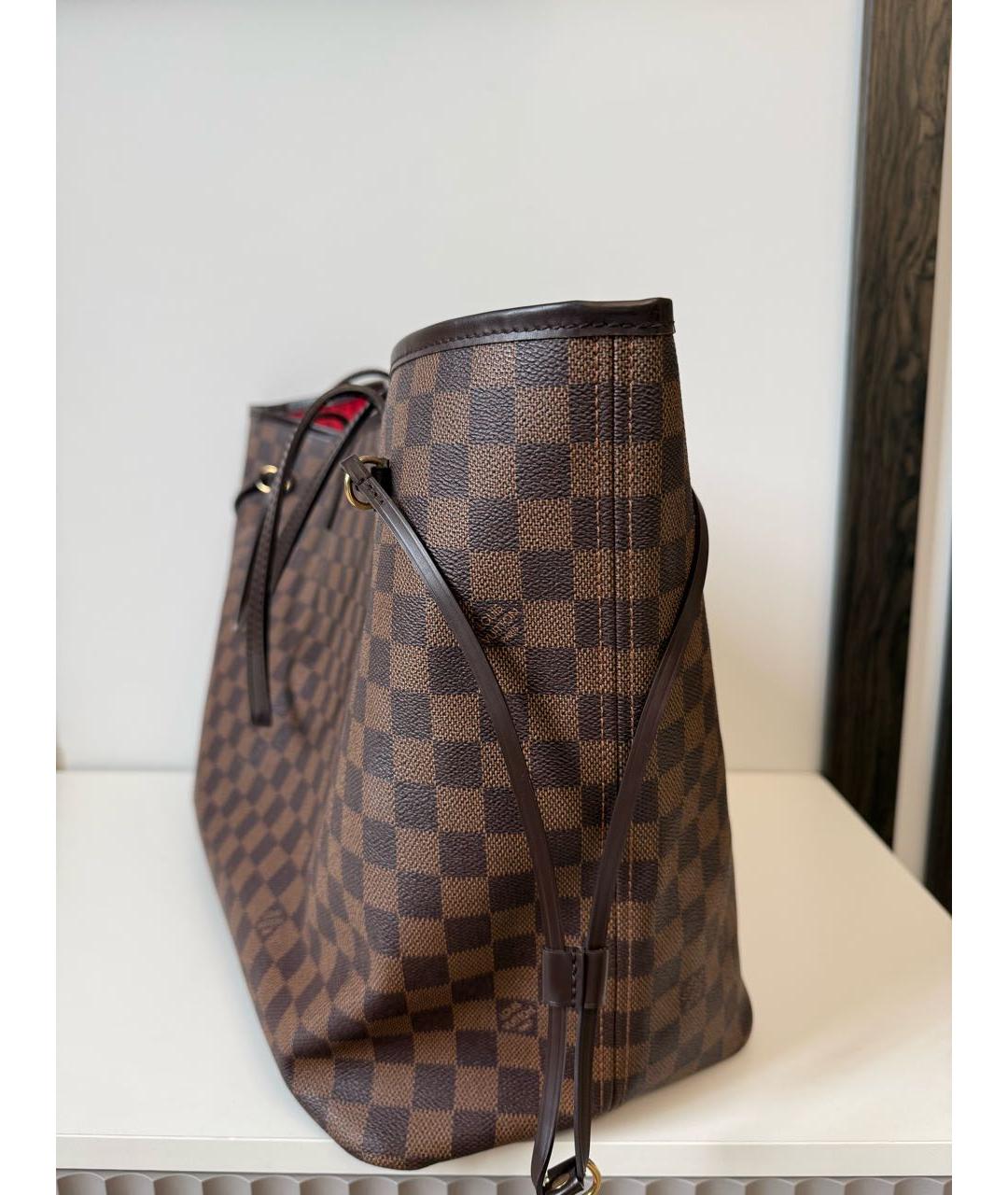 LOUIS VUITTON Коричневая канва сумка тоут, фото 3