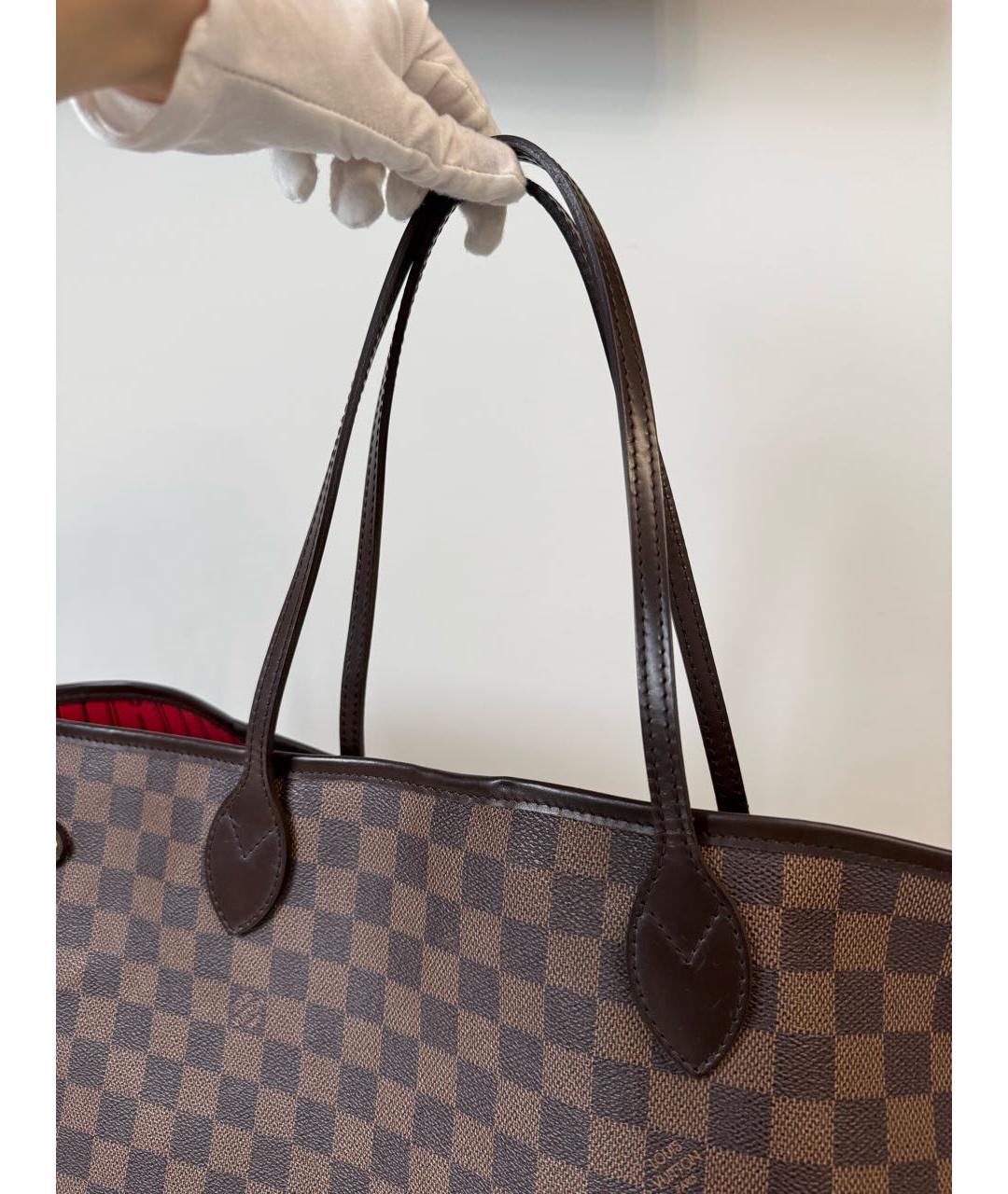 LOUIS VUITTON Коричневая канва сумка тоут, фото 8
