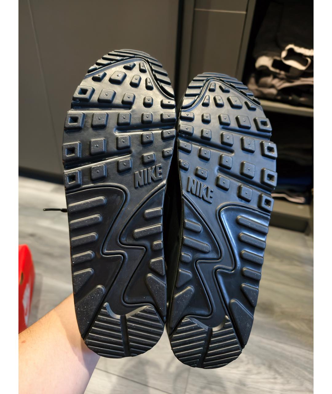 NIKE Черные низкие кроссовки / кеды из искусственной кожи, фото 5
