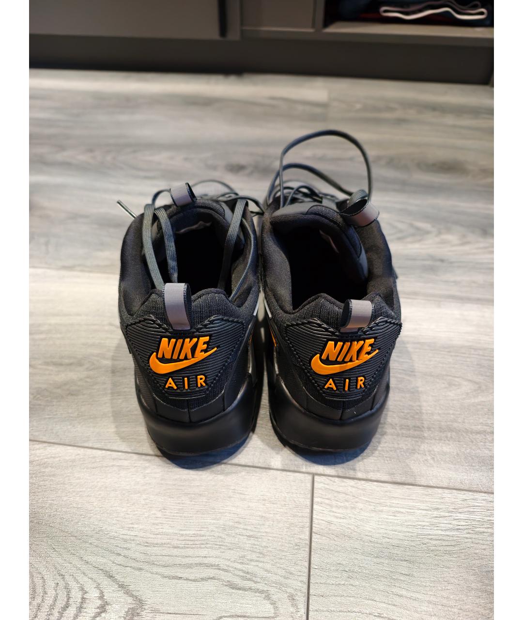NIKE Черные низкие кроссовки / кеды из искусственной кожи, фото 3